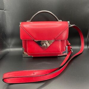 DKNY Jaxone Small Flap Crossbody Mini Bag Red